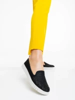 Espadrile dama negre din piele ecologica Luisa