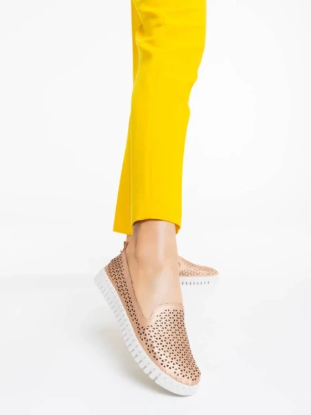 Espadrile dama sampanie din piele ecologica Luisa