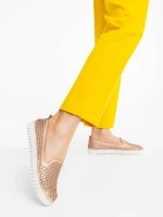 Espadrile dama sampanie din piele ecologica Luisa