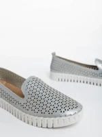 Espadrile dama argintii din piele ecologica Luisa