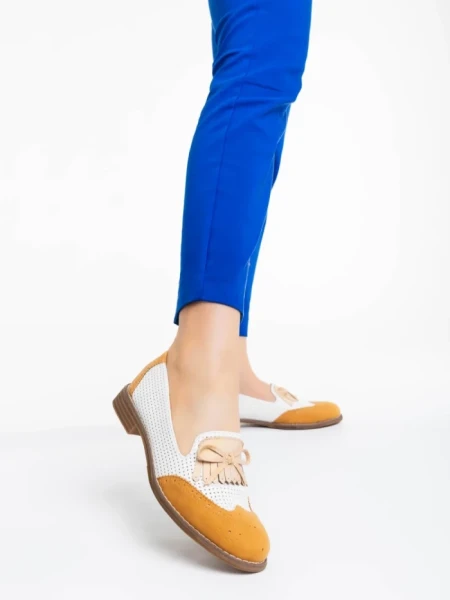 Mocasini dama camel din piele ecologica Carmen