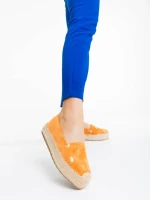 Espadrile dama portocalii din material textil Oana