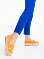 Espadrile dama portocalii din material textil Oana