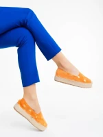Espadrile dama portocalii din material textil Oana