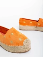 Espadrile dama portocalii din material textil Oana