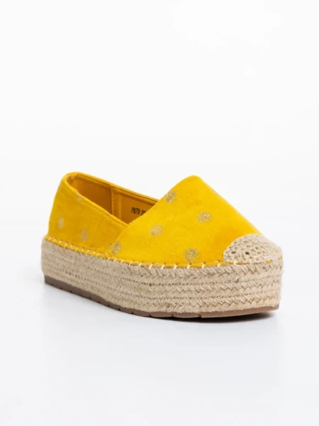 Espadrile dama galbene din material textil Oana