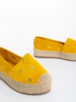 Espadrile dama galbene din material textil Oana