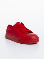 Tenisi copii rosii din piele ecologica Flavius