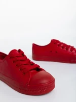 Tenisi copii rosii din piele ecologica Flavius