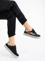 Pantofi sport dama negri din piele ecologica Sonna