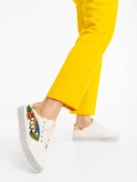 Pantofi sport dama bej din piele ecologica Sonna