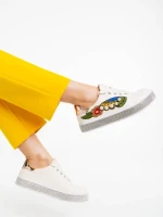 Pantofi sport dama bej din piele ecologica Sonna