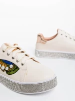 Pantofi sport dama bej din piele ecologica Sonna