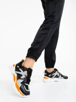 Pantofi sport dama negri din piele ecologica si material textil Gapo