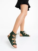 Sandale dama verzi din piele ecologica Makeena