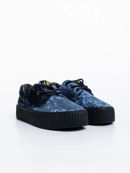 Tenisi copii albastri din material textil Leonard