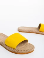 Papuci dama galbeni din material textil Zora