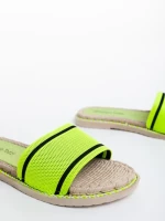 Papuci dama verzi din material textil Zaraza