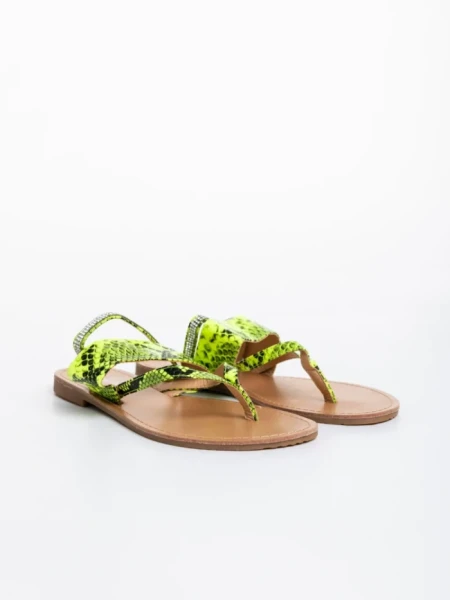 Papuci dama verzi din piele ecologica lacuita Savanna