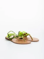 Papuci dama verzi din piele ecologica lacuita Savanna