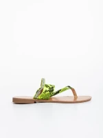 Papuci dama verzi din piele ecologica lacuita Savanna