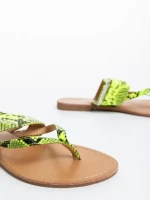 Papuci dama verzi din piele ecologica lacuita Savanna