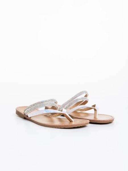 Papuci dama iridescent din piele ecologica lacuita Sanziana