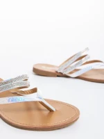 Papuci dama iridescent din piele ecologica lacuita Sanziana