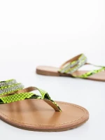 Papuci dama verzi din piele ecologica lacuita Sanziana