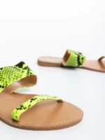 Papuci dama verzi din piele ecologica Petra