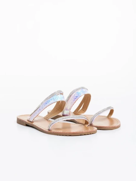 Papuci dama iridescenti din piele ecologica Aurora