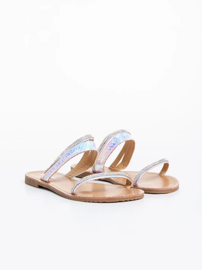 Papuci dama iridescenti din piele ecologica Aurora