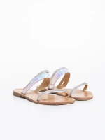 Papuci dama iridescenti din piele ecologica Aurora