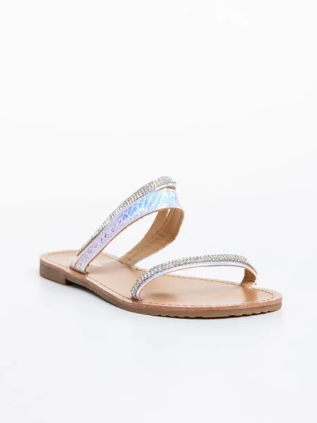 Papuci dama iridescenti din piele ecologica Aurora