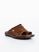 Papuci barbati maro din piele ecologica Jastom