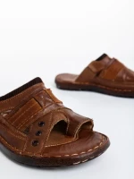 Papuci barbati maro din piele ecologica Jastom
