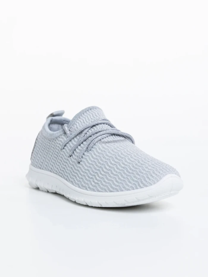 Pantofi sport copii argintii din material textil Winda