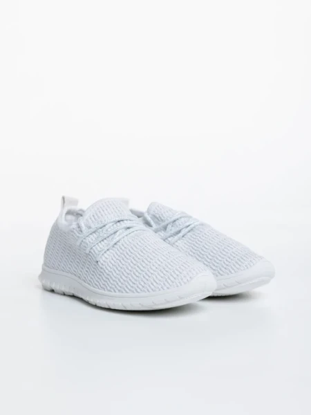 Pantofi sport copii albi din material textil Winda