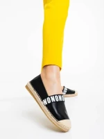 Espadrile dama negre din piele ecologica Rodica