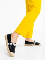 Espadrile dama negre din piele ecologica Rodica