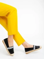 Espadrile dama negre din piele ecologica Rodica