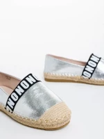 Espadrile dama argintii din piele ecologica Rodica