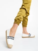 Espadrile dama albe din piele ecologica Rodica