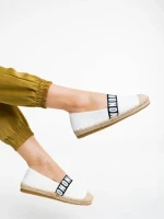 Espadrile dama albe din piele ecologica Rodica