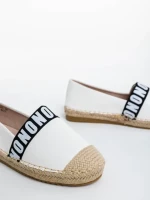 Espadrile dama albe din piele ecologica Rodica