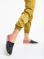 Espadrile dama negre cu rosu din material textil Anaida