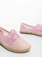 Espadrile copii roz din piele ecologica si material textil Guapissima