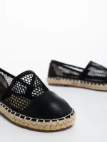 Espadrile copii negre din piele ecologica si material textil Guapissima