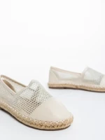 Espadrile copii bej din piele ecologica si material textil Guapissima
