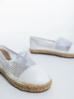 Espadrile copii albe din piele ecologica si material textil Guapissima